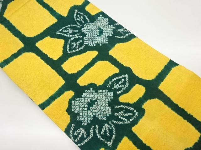 絞り花に格子模様名古屋帯